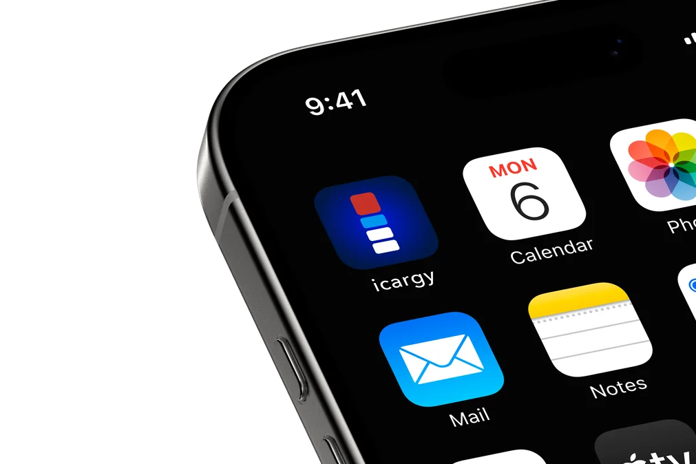 La app de ICARGY en un teléfono